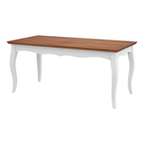 Mesa Cozinha Gallia 160cm Madeira Branco/imbuia - Gran Belo