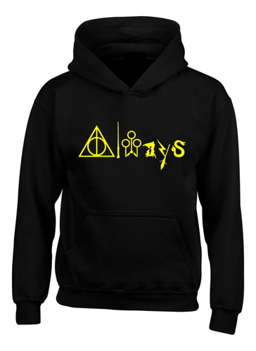 Buzo Capota Harry Potter Always Simbolos Logo Unisex Saco