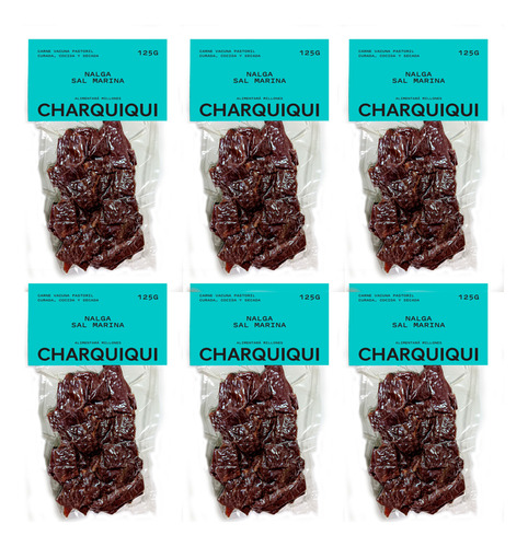 Charquiqui Pack X6 Pastura Sal Marina Nalga 125 Grs