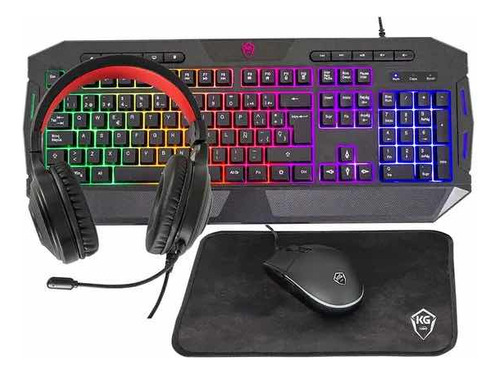 Combo Kalley Alámbrico Gaming Teclado + Audífonos + Mouse