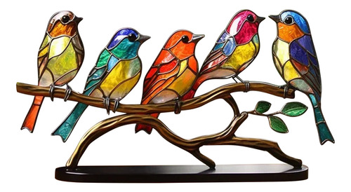 Adorno Metálico Con Forma De Pájaro Q, Decoración Colorida C