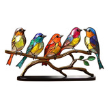 Adorno Metálico Con Forma De Pájaro Q, Decoración Colorida C