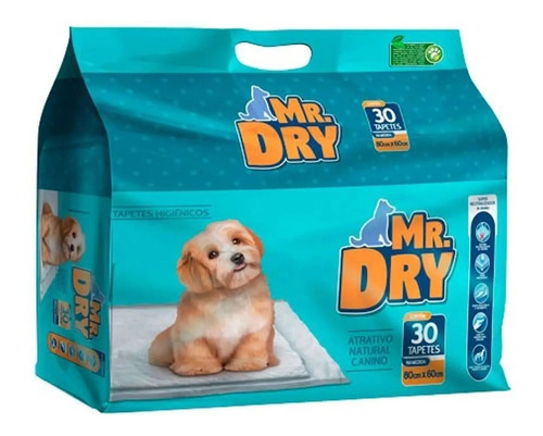 Tapete Higiênico Mr Dry Para Cães 80x60cm 30 Unidades