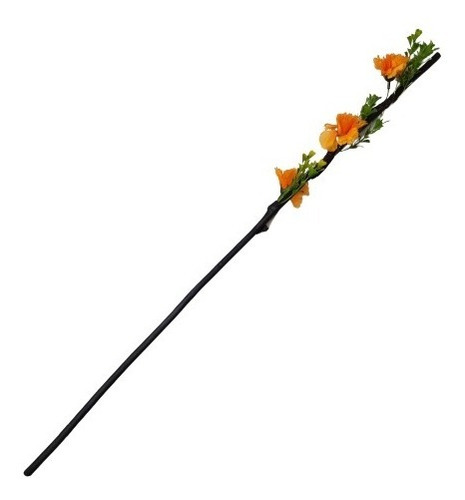 Planta Artificial De Calidad Vara Seca Flor Naranja 70cm $sd