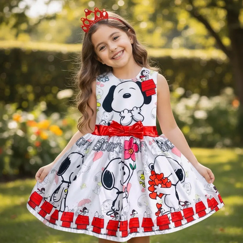 Vestido Disfraz Niña Bebé Perro Snoopy Snupy Charly Brown Fiesta Cumpleaños Estampado Bebe | Envío gratis
