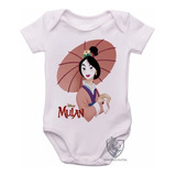 Body Roupa Nenê Bebê Mulan Japonesa Oriental Disney Japão