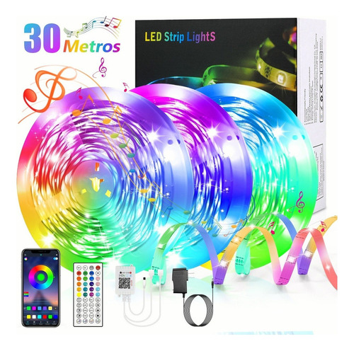 Tira De Luces Led App Bluetooth Control  Rgb 30m (3x10m)