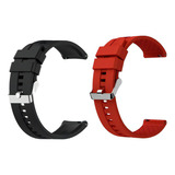 Kit Pulseiras New 20mm Compatível Xiaomi Amazfit Bip 3 A2172 Cor Preto-vermelho