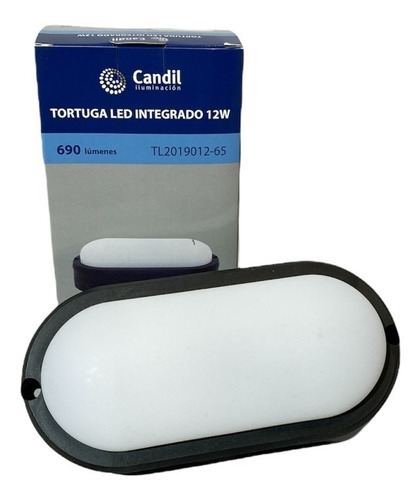 Tortuga Ovalada Aplique Led 12w Exterior Pvc Candil Pack X10