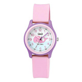 Reloj Analógico Para Niños Whaleia Q&q, Morado Y Rosa, Para Mujer