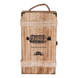 Caja De Madera Vintage Para 2 Botellas De Vino Tinto