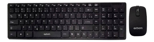 Kit De Teclado E Mouse Sem Fio Português Brasil De Cor Preto