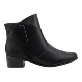 Bota Feminina Cano Curto Zíper Comfortflex Salto Baixo Moda