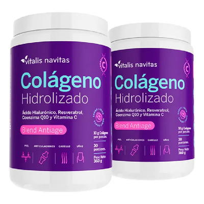 Suplemento en polvo Vitalis Navitas Blend Antiage Colágeno hidrolizado de Blend sabor limón 2 packs | Envío gratis