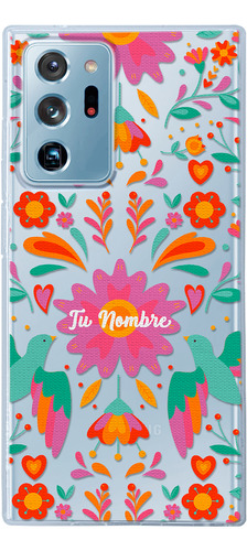 Funda Para Galaxy Tejido Mexicano Flores Corazones Nombre