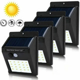 Pack 4 Foco Led Solar 20 Led Sensor Movimiento Exterior 4w