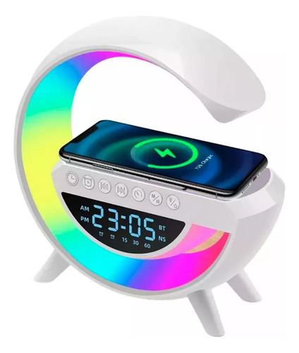 Lampara Inteligente Rgb Cargador Altavoz Bluetooth Reloj