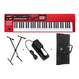 Kit Teclado Roland Xps 10 Rd C/ Capa Estante Pedal Sustain Cor Vermelho 110v/220v