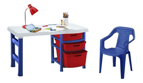 Escritorio Diseño Infantil Nautico + Silla Estrella Rimax