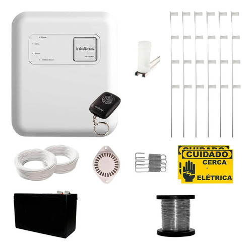 Kit Cerca Elétrica Wifi Intelbras 70 Mts De Muro App Celular