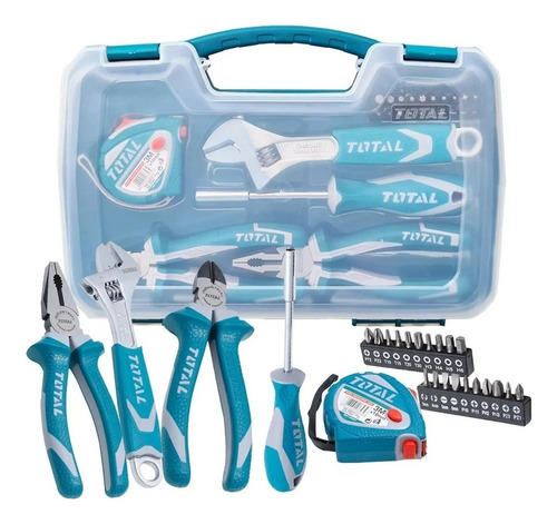 Set Kit De Herramientas De Mano Total 25 Piezas Con Maletín