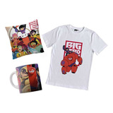 Big Hero 6 Combo Remera Con Taza Y Almohada Baymax Disney