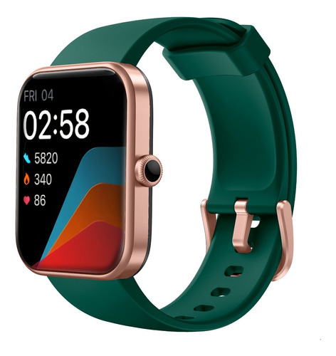 Smartwatch Binden Era Hit Reloj Inteligente Alexa Integrado Salud 20 Deportes Resistente Al Agua Color Verde Y Cobre