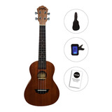 Ukelele Concierto De Madera Spu523 + Funda + Afinador