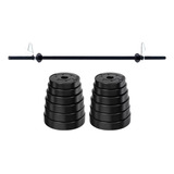 Kit Set 20 Kg + Barra Con Topes Discos Con Agarres Laterales