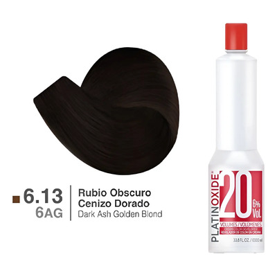 Tinte Nutrapel Colortech Zero Sin Amoniaco 20 Vol. 6.13 Rubio Obscuro Cenizo Dorado 6.13 Rubio Oscuro Ceniza Dorado