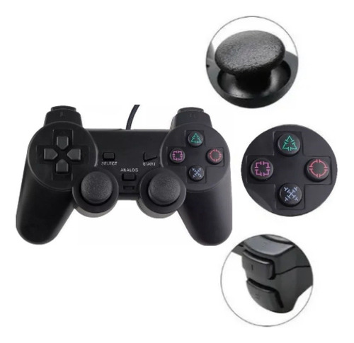 Controle Compativel Para Ps2 Dualshock Com Fio E Analógico