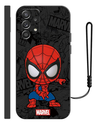 Carcasa Silicona Para Samsung Diseño De Spiderman + Correas