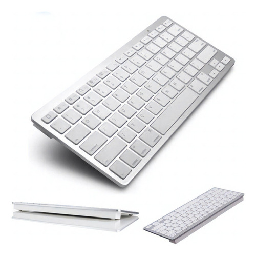 Teclado Bluetooth Inalámbrico Android Ios iPad Mac, Color Blanco