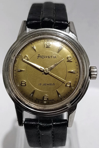 Antíguo Reloj Suizo Helvetia '50s Raro Vintage No Omega