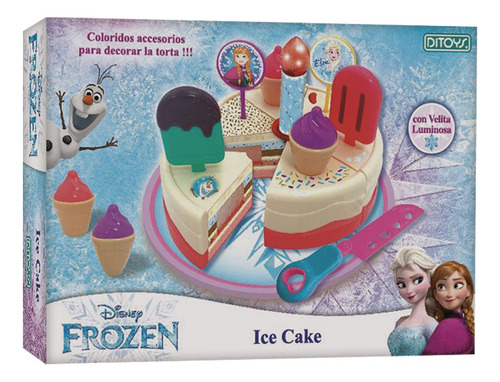 Frozen Ice Cake Torta Con Vela Luminosa Elsa Anna Ed