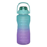 Botella De Agua Para Gimnasio Con Efecto Anudado En La Parte Superior, Color Azul Y Morado