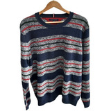 Sweater Tommy Hilfiger Hombre Algodon Azul Rayas 