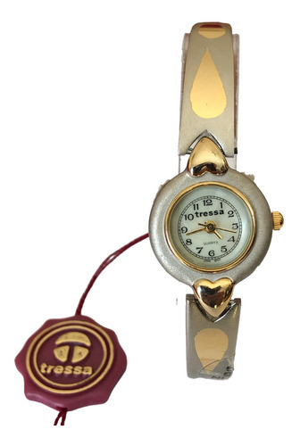 Reloj Tressa Dama Mujer Acero Sumergible Corazones