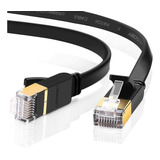 Cable Red Ethernet Chapado Oro Rj45 Plano Gigabit  10 Metros