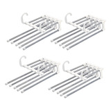 Kit 4 Cabide Para Calças Jeans Multifuncional Retrátil Inox