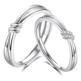 2pcs/set Anillo Pareja Nudo Concéntrico Regalo Novia