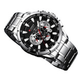 Reloj Curren Para Hombre Cronografos Pulso Acero + Envio