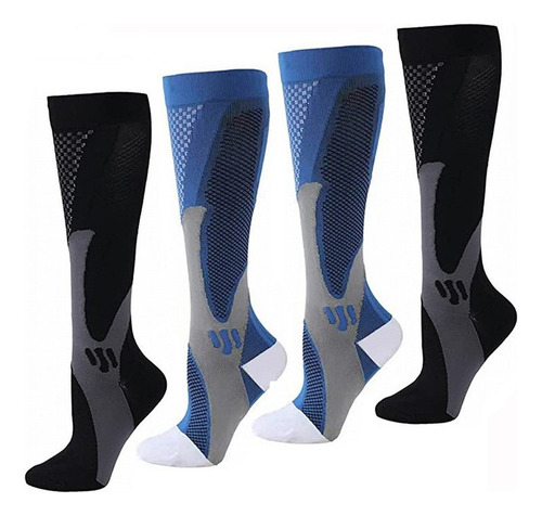 4 Pares Calcetines Compresión 20-30 Para Hombre, Mujer