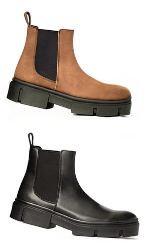 Botin Hombre Chelsea Boots Suela Chunky Piel Gamuza Packs | Meses sin interés