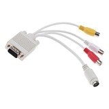 Vga A S Video 3 Rca Video Cable Av Tv Adaptador Convertidor