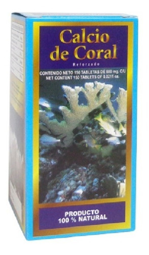 Calcio De Coral 150 Cápsulas De 600 Mg Huesos Naturista Sabor Insaboro