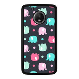 Funda Protector Para Motorola Moto Elefantes Colores Tapi