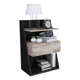 Mesa De Luz 1 Cajon Moderna Mesita Melamina Minimal Praga