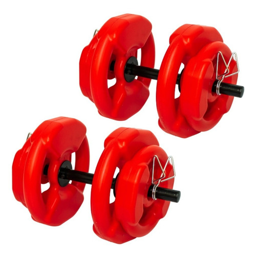 Kit Set 14kg 360fitness Discos Mancuernas Barra