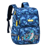 Mochila Escolar Impermeable Infantil Ligera De Gran Capacidad Para Niños Primarios De Dinosaurio Tiburón